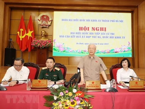 Tổng Bí thư tiếp xúc cử tri Hà Nội sau Kỳ họp thứ 3, Quốc hội khóa XV